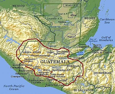 Guatemala, hills and mountains