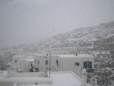 Snow in Mykonos