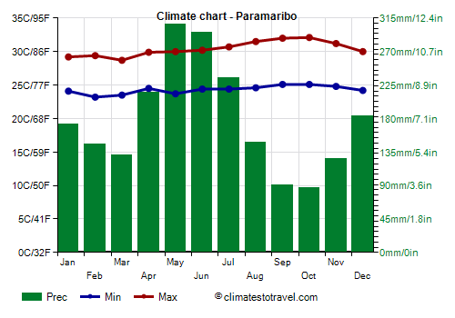 Climate chart - Paramaribo