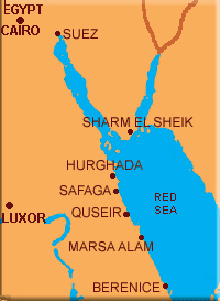 Eastern Egypt and Red Sea, map