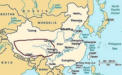 Tibet, map
