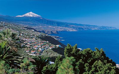 North coast of Tenerife, sea and Teide in the background