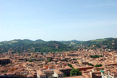 Bologna and the hills in the background