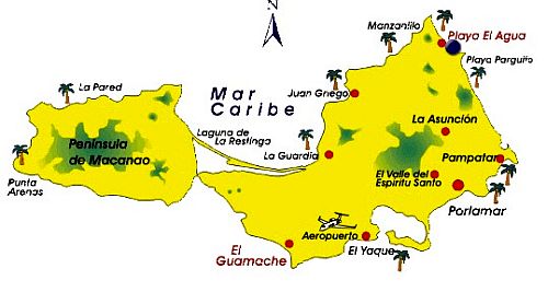 Map of Isla Margarita