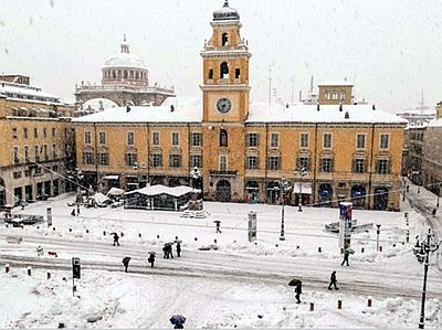 Piazza Garibaldi under the snow