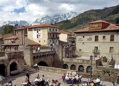 Potes, with Picos de Europa in the background