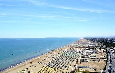 Rimini, beach and umbrellas