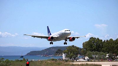 Skiathos, aeroplane landing