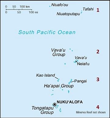 Division of the Tonga Islands into groups
