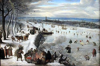 View of Antwerp with the frozen Scheldt (1590), by Lucas van Valckenborch