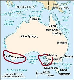 Australia, area with a Mediterranean climate