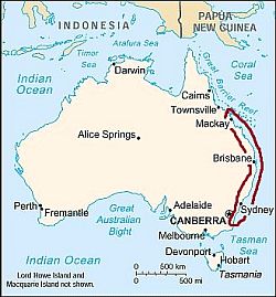 Australia, area with a humid subtropical climate