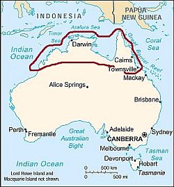 Australia, area with a tropical climate