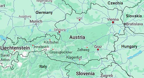 Map with cities - Austria