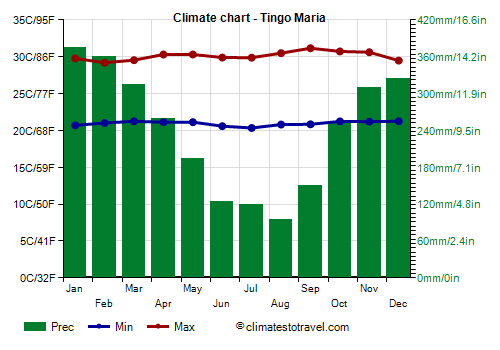 Climate chart - Tingo Maria (Peru)
