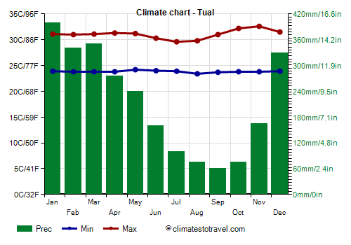 Climate chart - Tual (Indonesia)