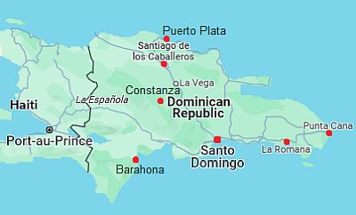 Map with cities - Dominican Republic