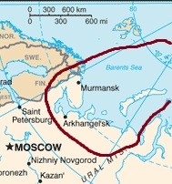 Northern European Russia, map