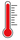 Warm thermometer icon