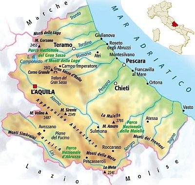 Abruzzo, map