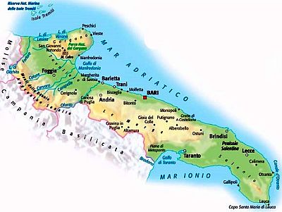 Apulia, map