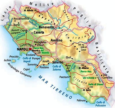 Campania, map