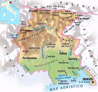 Friuli Venezia Giulia, map