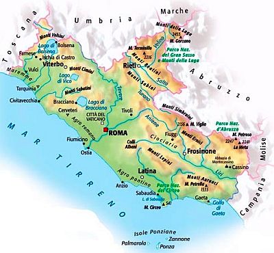 Lazio, map