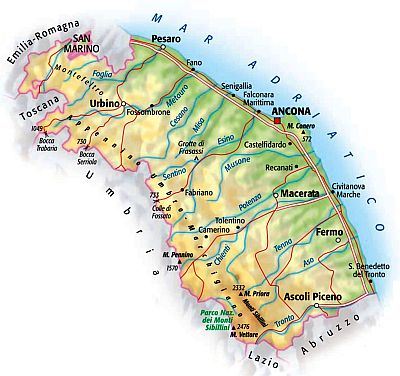 Marche, map