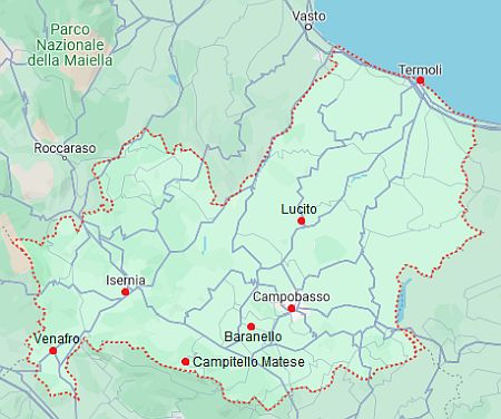 Map with cities - Molise
