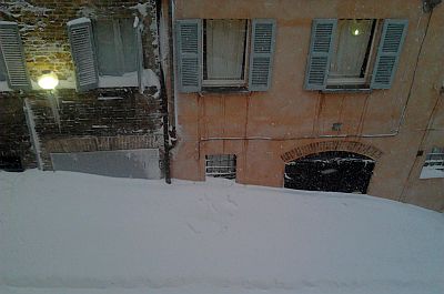 Snow in Urbino in February 2012