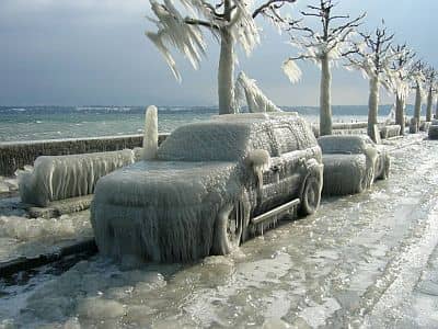 Ice near Lake Geneva