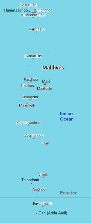 Map with cities - Maldives