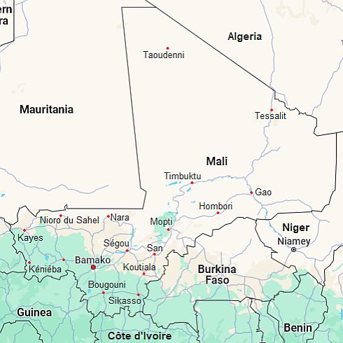 Map with cities - Mali