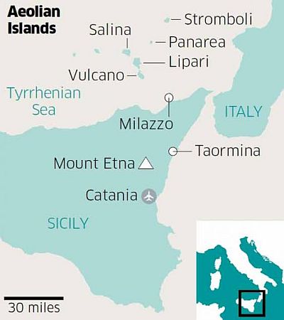 Aeolian Islands, map