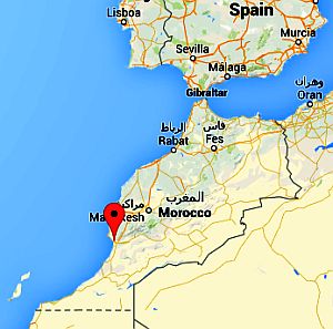 Agadir, position in the map