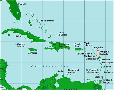 Map - Antigua And Barbuda