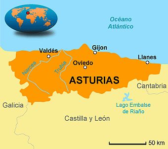 Asturias, map