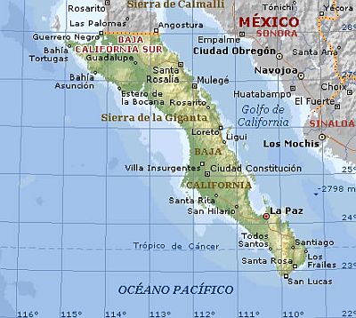 Baja California Sur, where it is