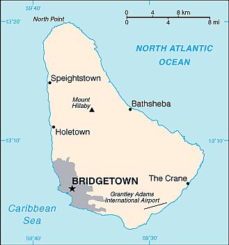 Map - Barbados