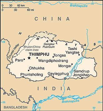Map - Bhutan