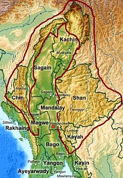 Mountain areas of Burma