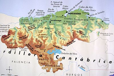 Cantabria, map