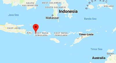 Lombok, where it is