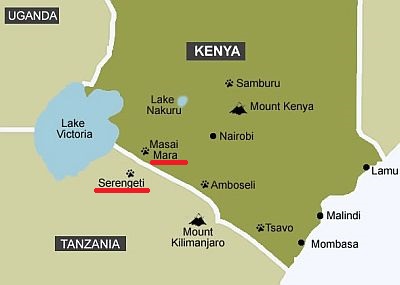 Mara and Serengeti, where they are