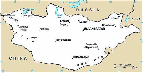 Map - Mongolia