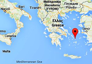 Position of Mykonos
