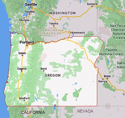 Oregon, map