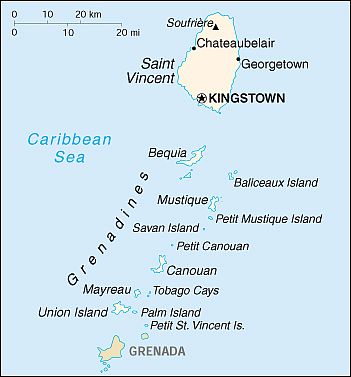 Map - Saint Vincent And Grenadines