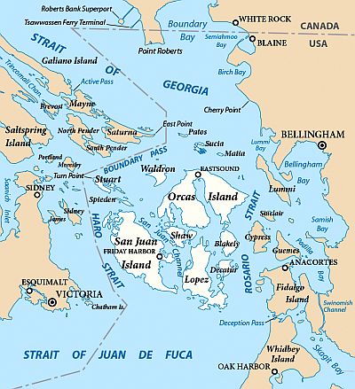 San Juan Islands, map
